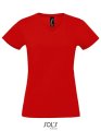 Dames T-shirt Sols Imperial V-Neck Rood